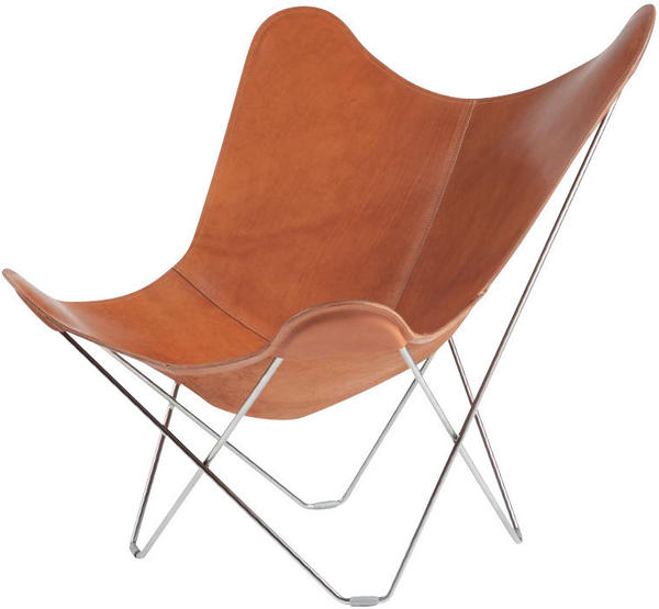 Cuero Design Leather Butterfly Chair Pampa Mariposa Polo/ Gestell chrom