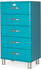 Tenzo Kommode Malibu 5 Schubladen blau (5215-016)