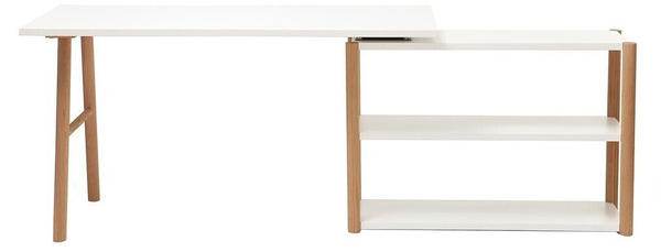 Miliboo Swivel Designer Desk Gilda white/oak