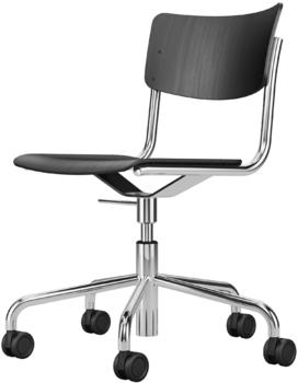 Thonet S 43 DR Stahlrohr chrom/Buche schwarz (902)