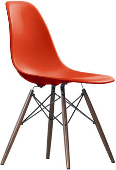 Vitra Eames Plastic Side Chair DSW Ahorn mohnrot/dunkelbraun