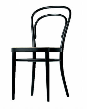 Thonet 214 Stuhl gebeizt / RG + SG 44x84x52 cm schwarz gebeizt Gleiter braun (022)