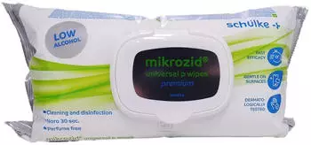 Sch&uuml;lke & Mayr mikrozid universal p wipes premium Desinfektionst&uuml;cher 70003752 1 Flowpack = 80 T&uuml;cher 25 x 25 cm