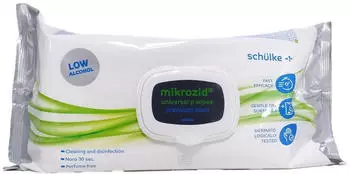 Sch&uuml;lke & Mayr mikrozid universal p wipes premium Desinfektionst&uuml;cher 70003751 1 Flowpack = 100 T&uuml;cher 20 x 20 cm