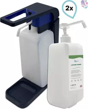 Blanc Hygienic SET: Hebelspender 1.000ml + 2x 1 Liter Lotion Cremeseife mit vormontierter Pumpe verschied Farben