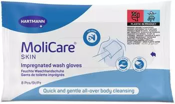 Hartmann MoliCare Skin Waschhandschuhe alkoholfrei 995074 1 Packung = 8 Waschhandschuhe
