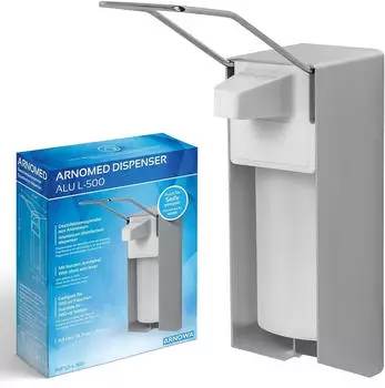 Arnowa ARNOMED Desinfektionsmittelspender Aluminium 521-L-500 F&uuml;llvolumen: 500 ml mit langem Hebel