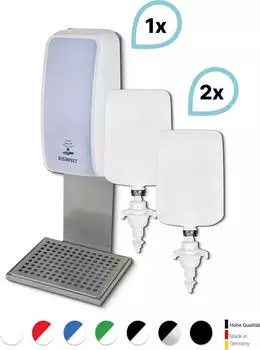 Blanc Hygienic Sensor Cosmos Desinfektionsspender mit Auffangschale + Händedesinfektion 2 x 1 L weiß