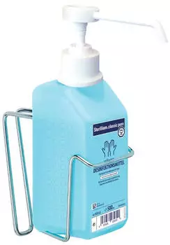Hartmann Bode Eurospender 3 Desinfektionsmittelspender 9810880 gebogene Halterung f&uuml;r Rohrrahmen (f&uuml;r 1000 ml Flaschen)