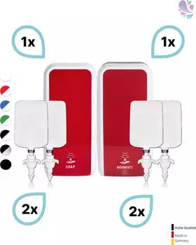 Blanc Hygienic KOMPLETT-SET HANDHYGIENE SENSOR: Desinfektionsspender SENSOR + 2 Kartuschen & Schaumseifenspender SENSOR + 2 Kartuschen
