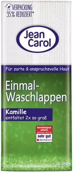 Jean Carol Jean-Carol Einmalwaschlappen Kamille 25 x 21cm trocken mit Kamille 26 St&uuml;ck