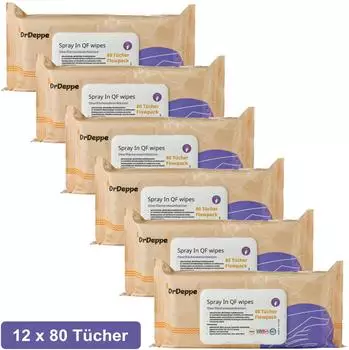 DrDeppe Spray In QF wipes alkoholhaltige Flächendesinfektionstücher Flowpack 960 St Tücher