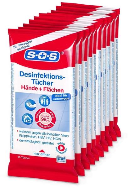 SOS Desinfektionstücher (10 Stk.)