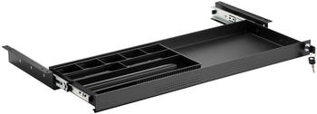 CAVO Dokumentenschublade abschlie&szlig;bar aus Stahl 740 x 250 mm, inkl. Schubladeneinsatz schwarz