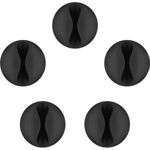 Goobay Kabelf&uuml;hrung f&uuml;r den Schreibtisch schwarz 5er Set (95040)