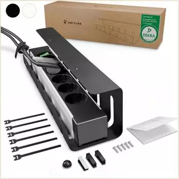 UNITURE Kabelkanal Schreibtisch 40 cm schwarz 1 St&uuml;ck