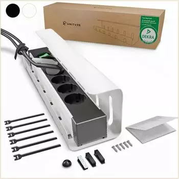 UNITURE Kabelkanal Schreibtisch 40 cm wei&szlig; 1 St&uuml;ck