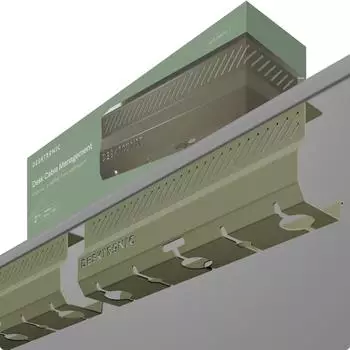 Desktronic Kabelkanal Schreibtisch, 2x43cm, Hochwertiger Stahl, Kabel Organizer f&uuml;r Kabelf&uuml;hrung Gr&uuml;n