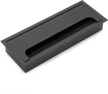 Emuca Quadrum Kabeldurchf&uuml;hrungst&uuml;llen, rechteckig, 269x80mm, versenkt, Aluminium, Schwarz metallic
