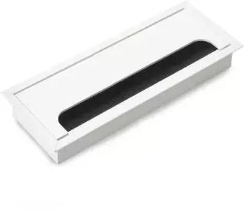 Emuca Quadrum Kabeldurchf&uuml;hrungst&uuml;llen, rechteckig, 269x80mm, versenkt, Aluminium, Wei&szlig; metallisiert