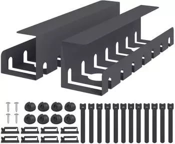vidaXL Kabelmanagement-Tray unter dem Schreibtisch, anthrazit, 2 Stk. (8007567)