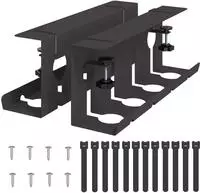 vidaXL Unter dem Schreibtisch Kabelmanagement Tray 2 Stk. Schwarz