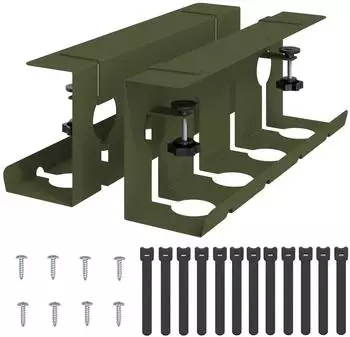 vidaXL Kabelmanagement-Tray unter dem Schreibtisch, olivgr&uuml;n, 2 Stk. (8007573)