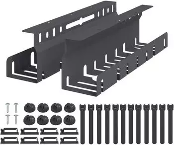 vidaXL Kabelmanagement-Tray unter dem Schreibtisch, anthrazit, 2 Stk.