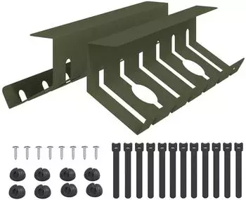 vidaXL Kabelmanagement-Tray unter dem Schreibtisch, olivgrün, 2 Stk. (8007585)