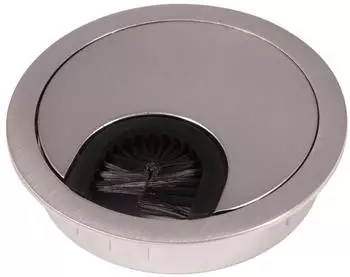 Sotech Kabeldurchlass Kabeldurchf&uuml;hrung Metall mit B&uuml;rstendichtung &Oslash; 60 mm Edelstahloptik