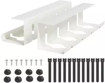 vidaXL Kabelmanagement-Tray unter dem Schreibtisch, weiß, 2 Stk. (8007566)