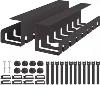 vidaXL Kabelmanagement-Tray unter Schreibtisch, schwarz, 2er-Set (8007568)