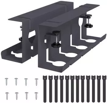 vidaXL Kabelmanagement-Tray unter dem Schreibtisch, anthrazit, 2 Stk. (8007571)