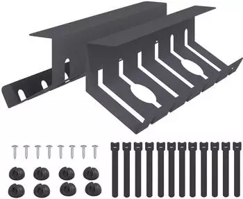 vidaXL Kabelmanagement-Tray unter dem Schreibtisch, anthrazit, 2 Stk. (8007583)