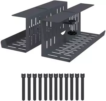 vidaXL Kabelmanagement-Tray unter dem Schreibtisch, anthrazit, 2 Stk. (8007575)