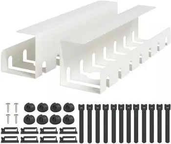 vidaXL Kabelmanagement-Tray unter Schreibtisch, weiß, 2 Stk. (8007570)