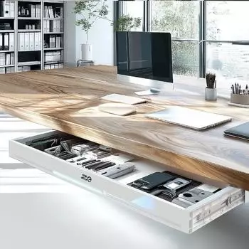 Ergo Office ER-302 W flache Untertischschublade, wei&szlig;, 758mm