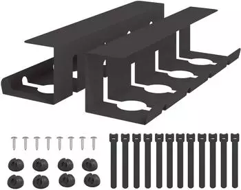 vidaXL Kabelmanagement-Tray unter dem Schreibtisch, schwarz, 2 Stk. (8007564)