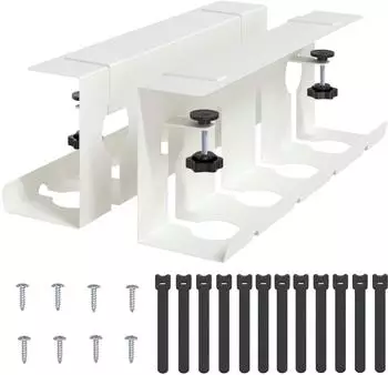 vidaXL Kabelwanne unter dem Schreibtisch wei&szlig;, 2 St&uuml;ck (8007574)