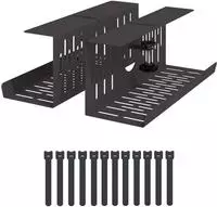 vidaXL Unter dem Schreibtisch Kabelmanagement Tray 2 stk. Schwarz