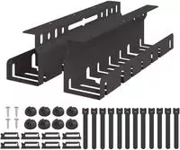 vidaXL Unter dem Schreibtisch Kabelmanagement Tray 2 Stk. Schwarz