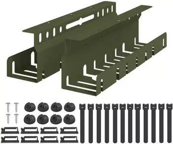 vidaXL Kabelmanagement-Tray unter dem Schreibtisch, olivgr&uuml;n, 2 Stk. (8007581)