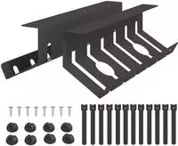 vidaXL Unter dem Schreibtisch Kabelmanagement Tray 2 stk. Schwarz