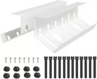 vidaXL Unter dem Schreibtisch Kabelmanagement Tray 2 stk. Wei&szlig;