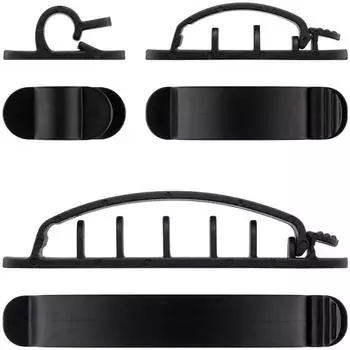 Goobay Kabelmanagement Clip-Set, schwarz, 6-teilig, selbstklebend (70684)