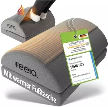 feela. Ergonomische Fu&szlig;st&uuml;tze mit W&auml;rmetasche Dunkelgrau
