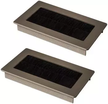 Sotech Kabeldurchlass TONDO L&auml;nge 100 mm mit B&uuml;rstendichtung Edelstahloptik (2 St&uuml;ck) (132546)