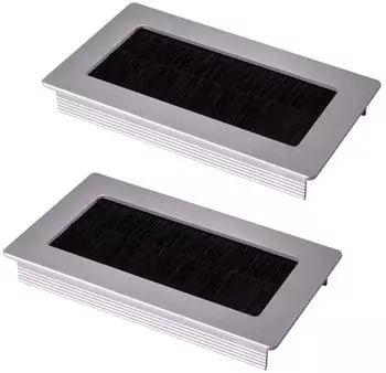 Sotech Kabeldurchlass TONDO L&auml;nge 100 mm mit B&uuml;rstendichtung Silber Eloxiert (2 St&uuml;ck) (132543)