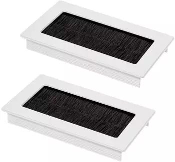 Sotech Kabeldurchlass TONDO L&auml;nge 100 mm mit B&uuml;rstendichtung Wei&szlig; (2 St&uuml;ck) (132545)