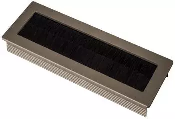 Sotech Kabeldurchlass TONDO L&auml;nge 150 mm mit B&uuml;rstendichtung Edelstahloptik (130084)